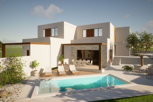 Z-01 2 semi-detached houses with pool for sale 151 m2 Kanfanar.
