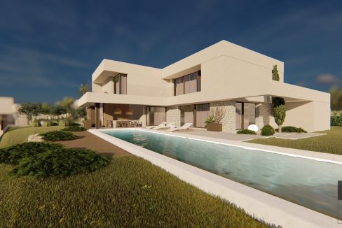 P-635 Complex with 14 modern villas with large pool  about 7 km from the sea and Porec.