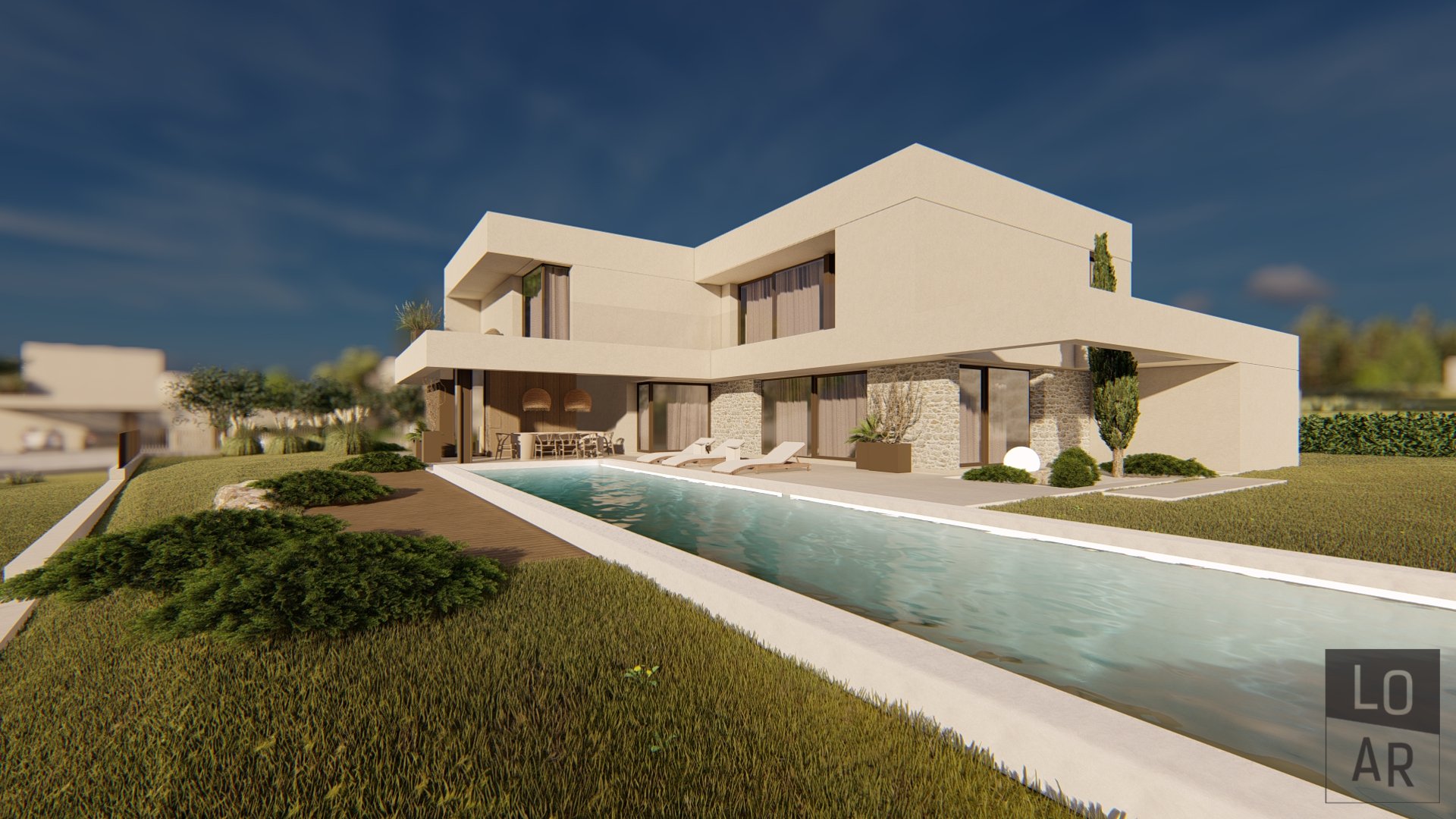 P-635 Complex with 14 modern villas with large pool  about 7 km from the sea and Porec.
